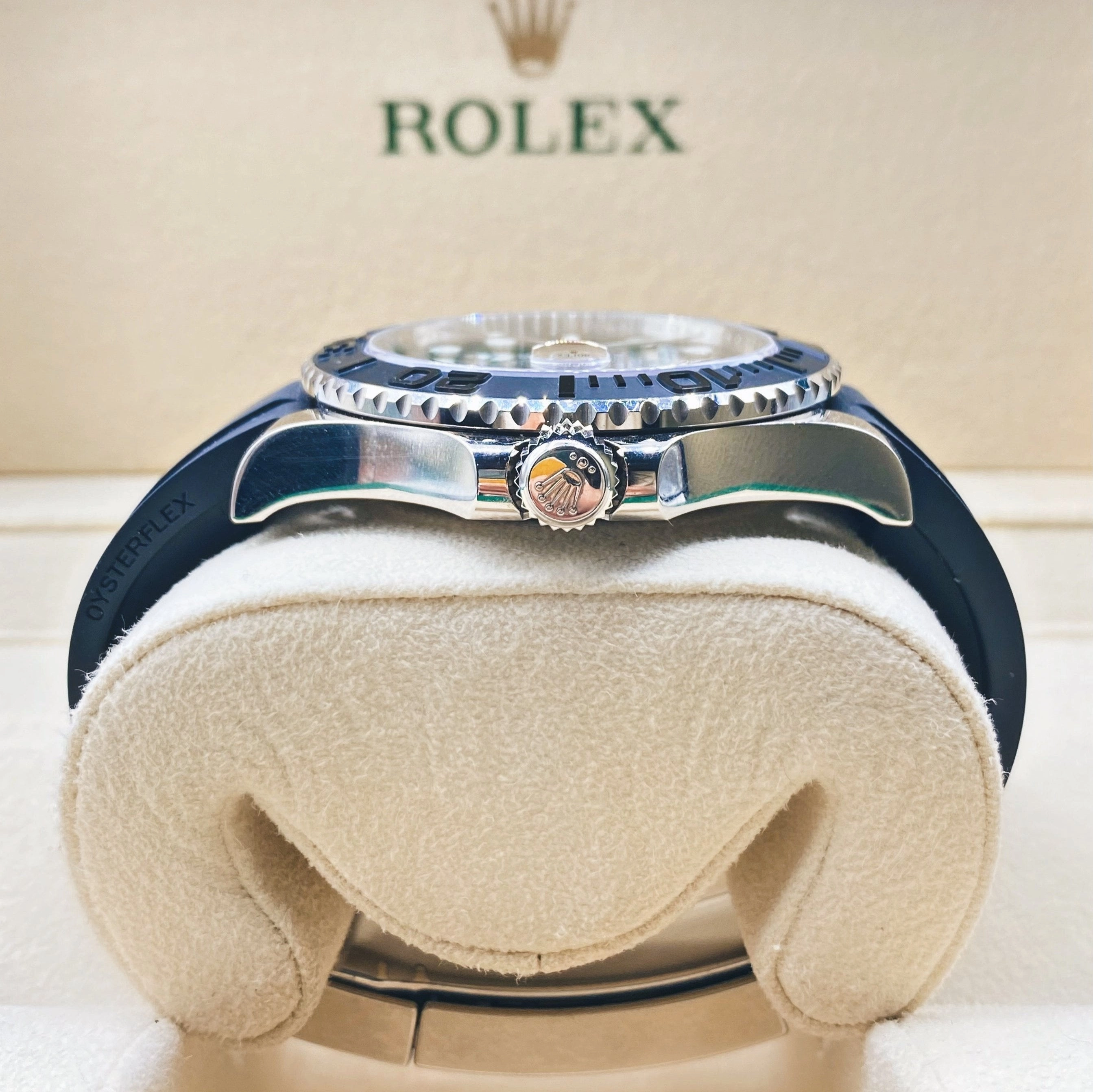 2021 complete Set UNWORN Rolex Yachtmaster 42mm - Ref: 226659-0002 - Black Dial & 18K White Gold Case, Black Oysterflex Bracelet Men's Watch