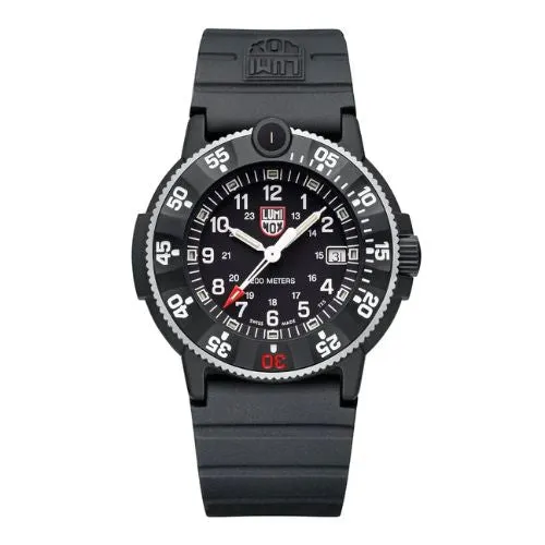 43MM LUMINOX NAVY SEAL ORIGINAL 3001 HERITAGE QUARTZ BLACK AND WHITE DIAL WATCH