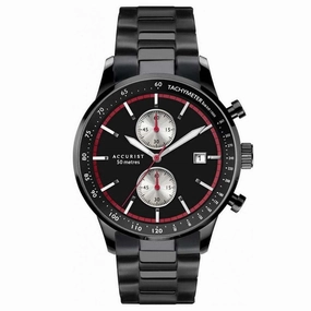Accurist Chronograph Black Bracelet Mens Watch 7364