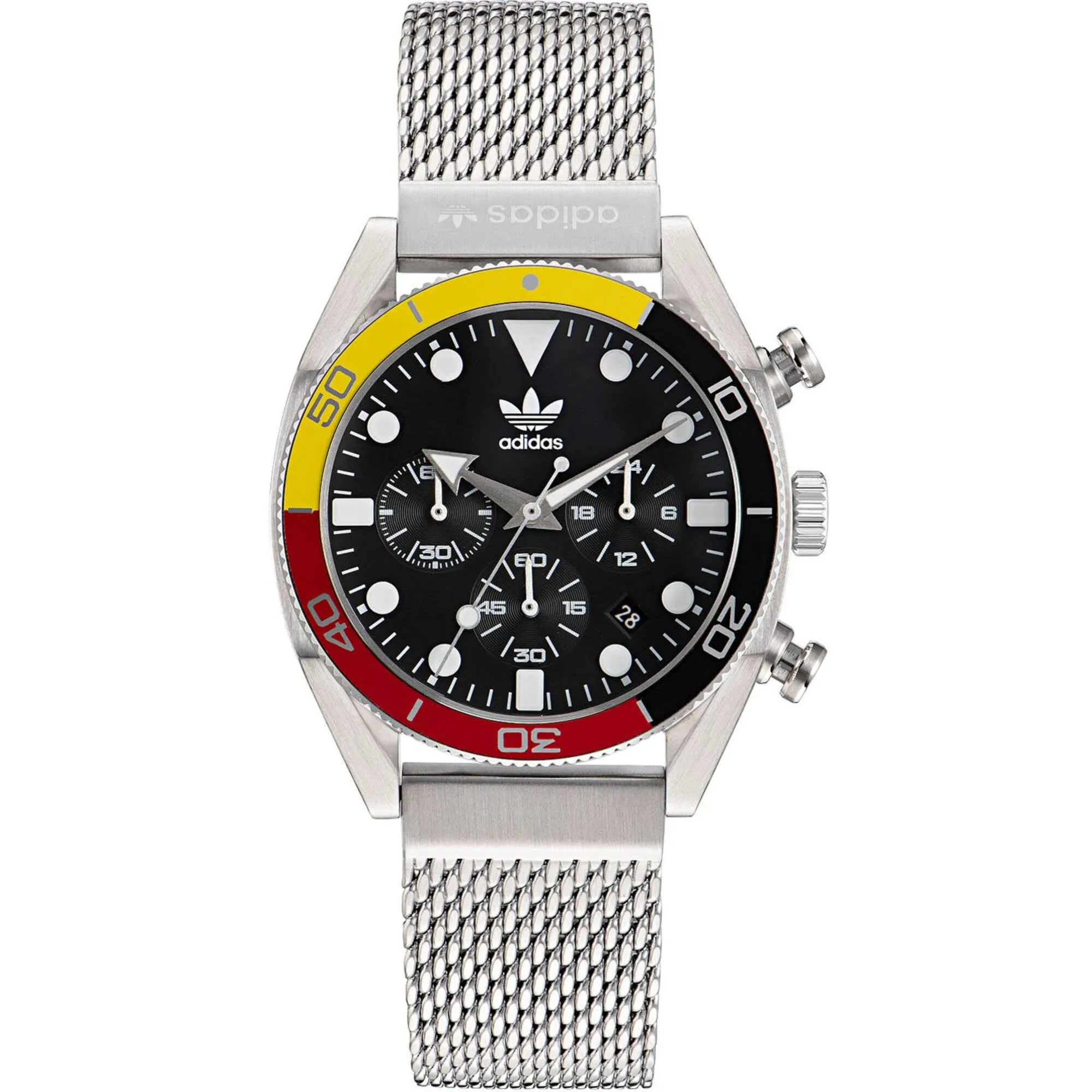 Adidas Men's Watch - Originals Quartz Black Dial Silver Steel Bracelet | AOFH22501
