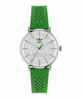 Adidas Code One 38mm White Dial Green Silicone Strap Watch AOSY23023
