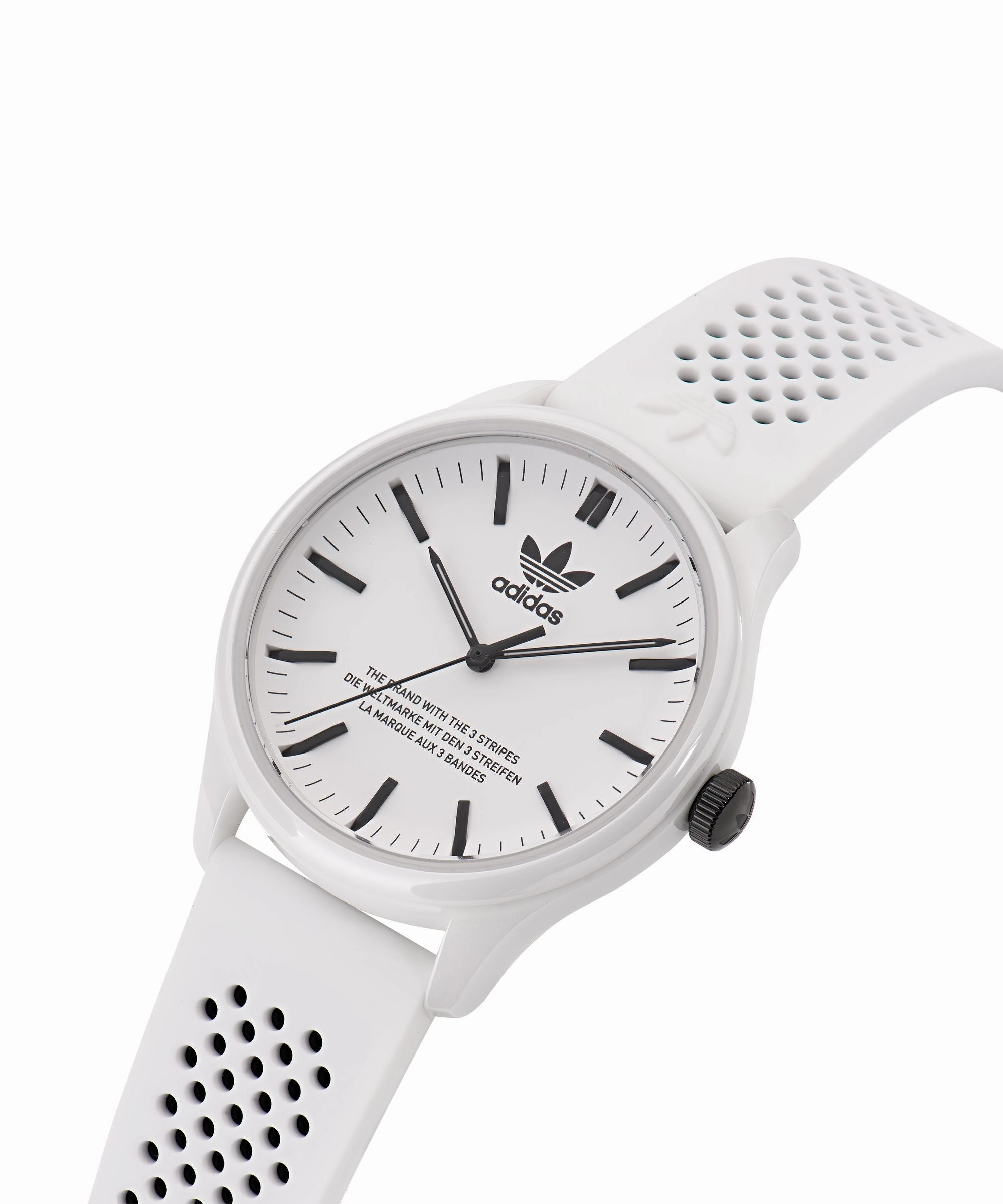 Adidas Code One 40mm White Dial White Silicone Strap Watch AOSY23030
