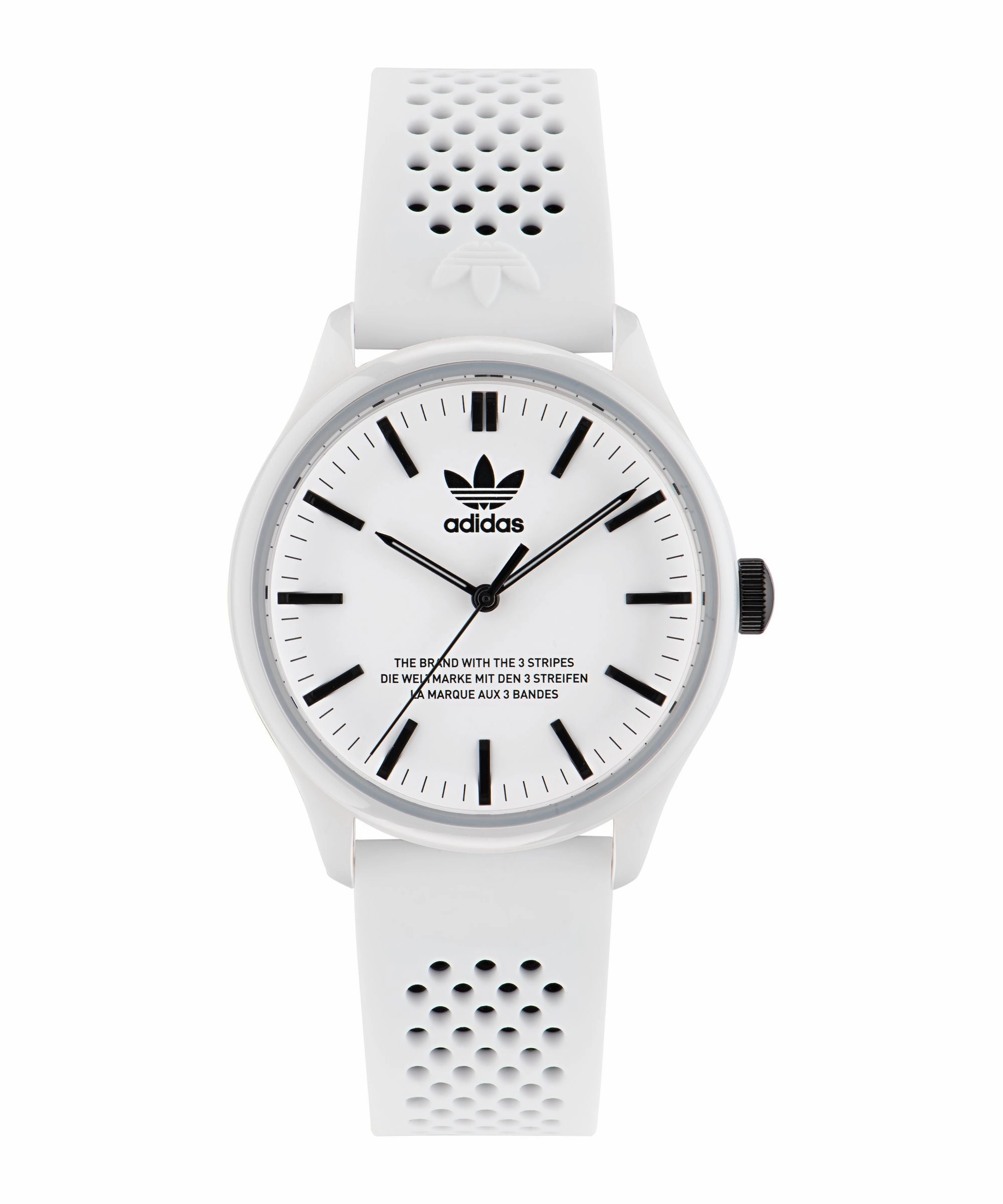 Adidas Code One 40mm White Dial White Silicone Strap Watch AOSY23030