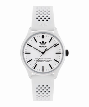 Adidas Code One 40mm White Dial White Silicone Strap Watch AOSY23030