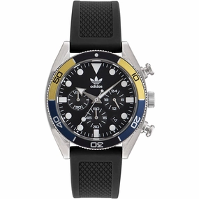 Adidas Men's Watch - Originals Chronometer Black Silicone Rubber Strap | AOFH23003