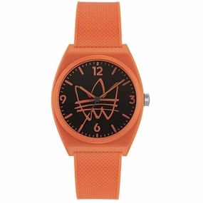 Adidas Men's Watch - Originals Quartz Black Dial Orange Rubber Strap | AOST22562