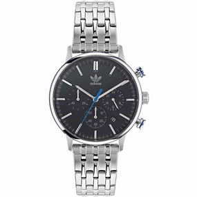 Adidas Men's Watch - Originals Quartz Black Dial Silver Steel Bracelet | AOSY22018