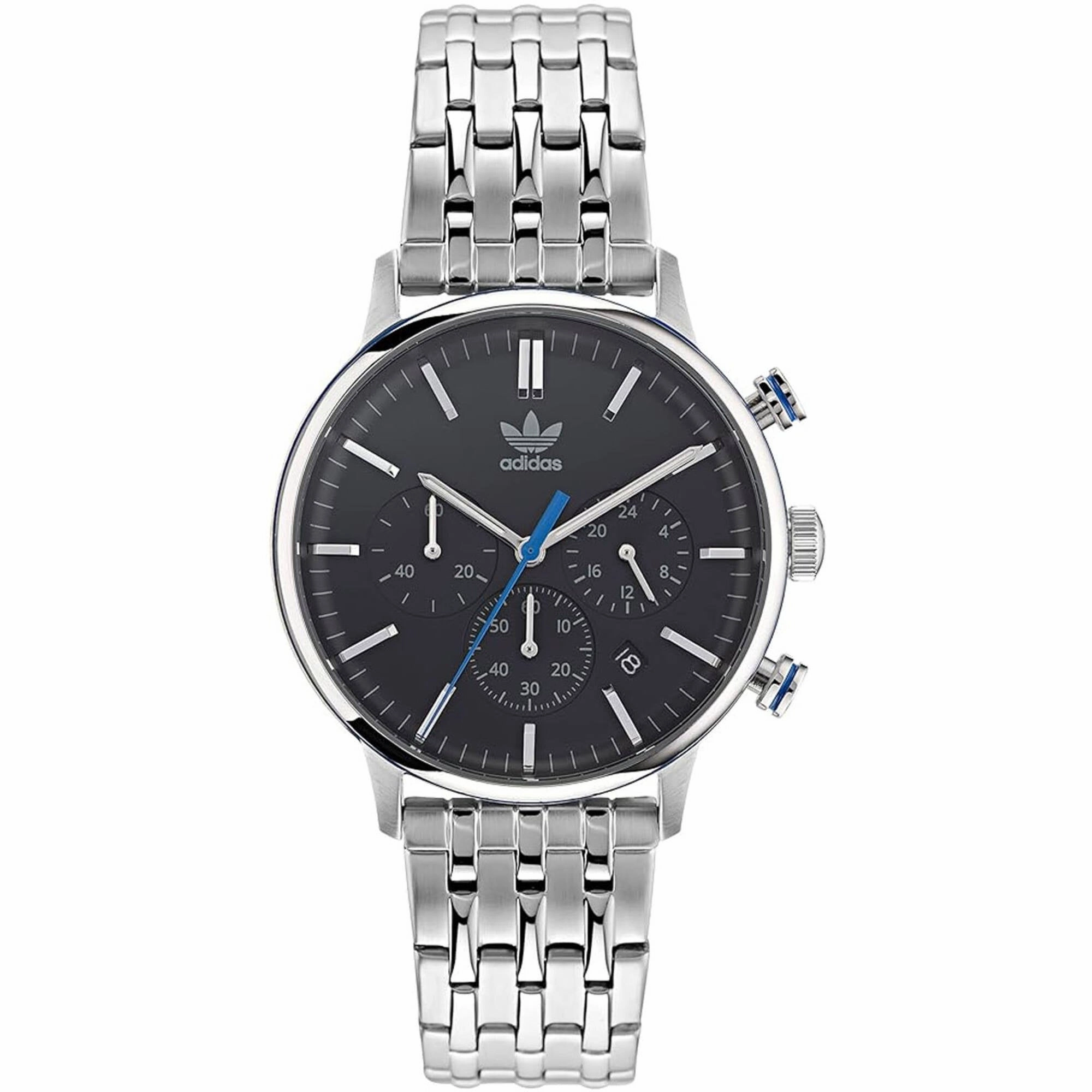 Adidas Men's Watch - Originals Quartz Black Dial Silver Steel Bracelet | AOSY22018