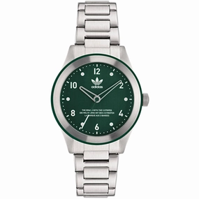 Adidas Men's Watch - Originals Quartz Green Dial Silver Steel Bracelet | AOSY22520