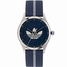 Adidas Men's Watch - Originals Quartz SS Case Blue Dial Fabric Strap | AOSY23041