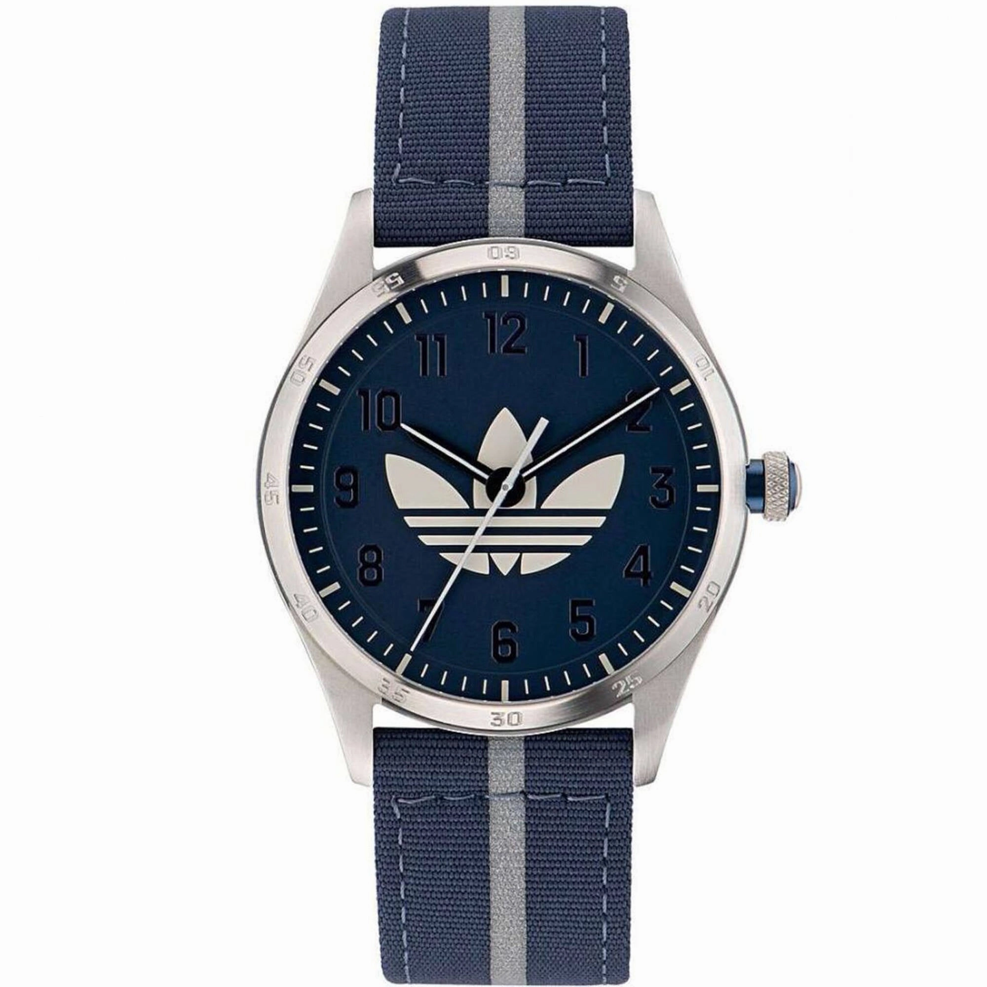 Adidas Men's Watch - Originals Quartz SS Case Blue Dial Fabric Strap | AOSY23041