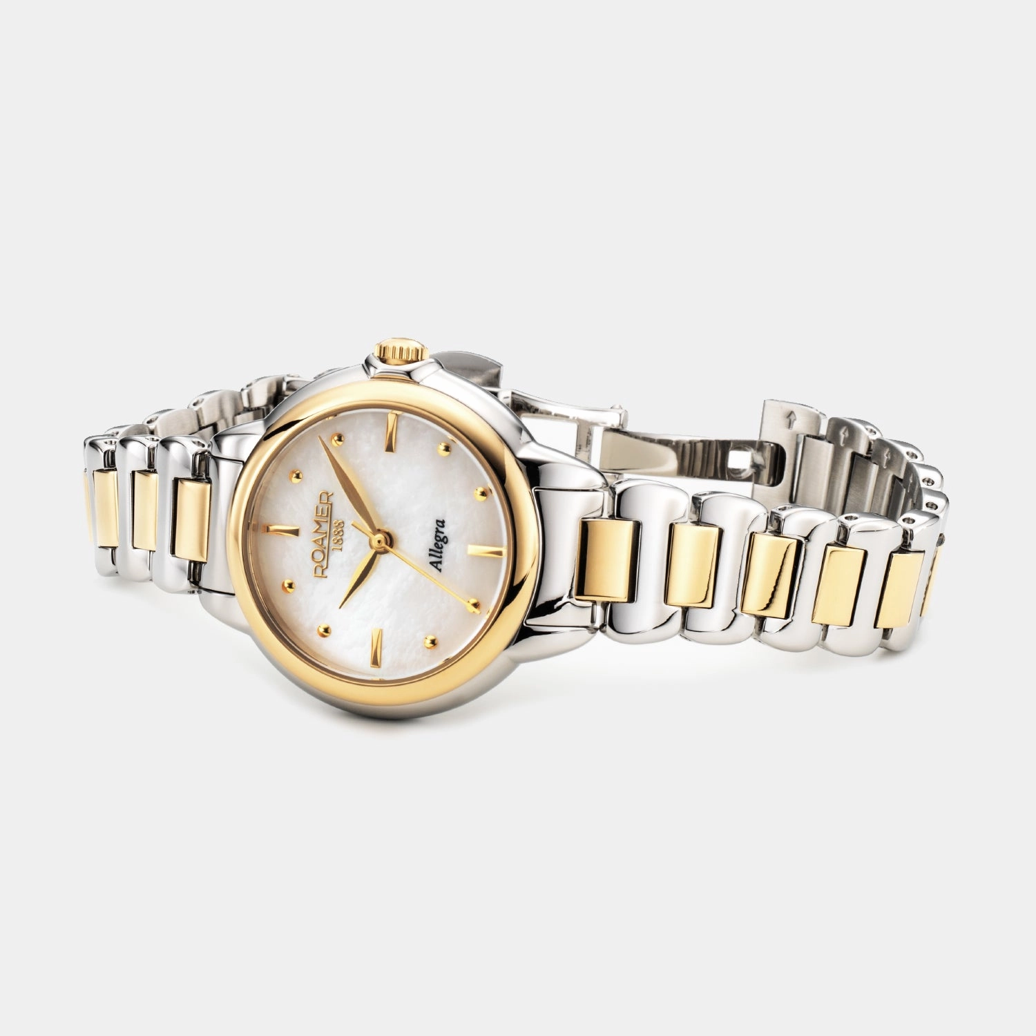 Allegra Women Quartz White Mother Of Pearl Dial Analog Stainless Steel Watch 977847 47 20 20