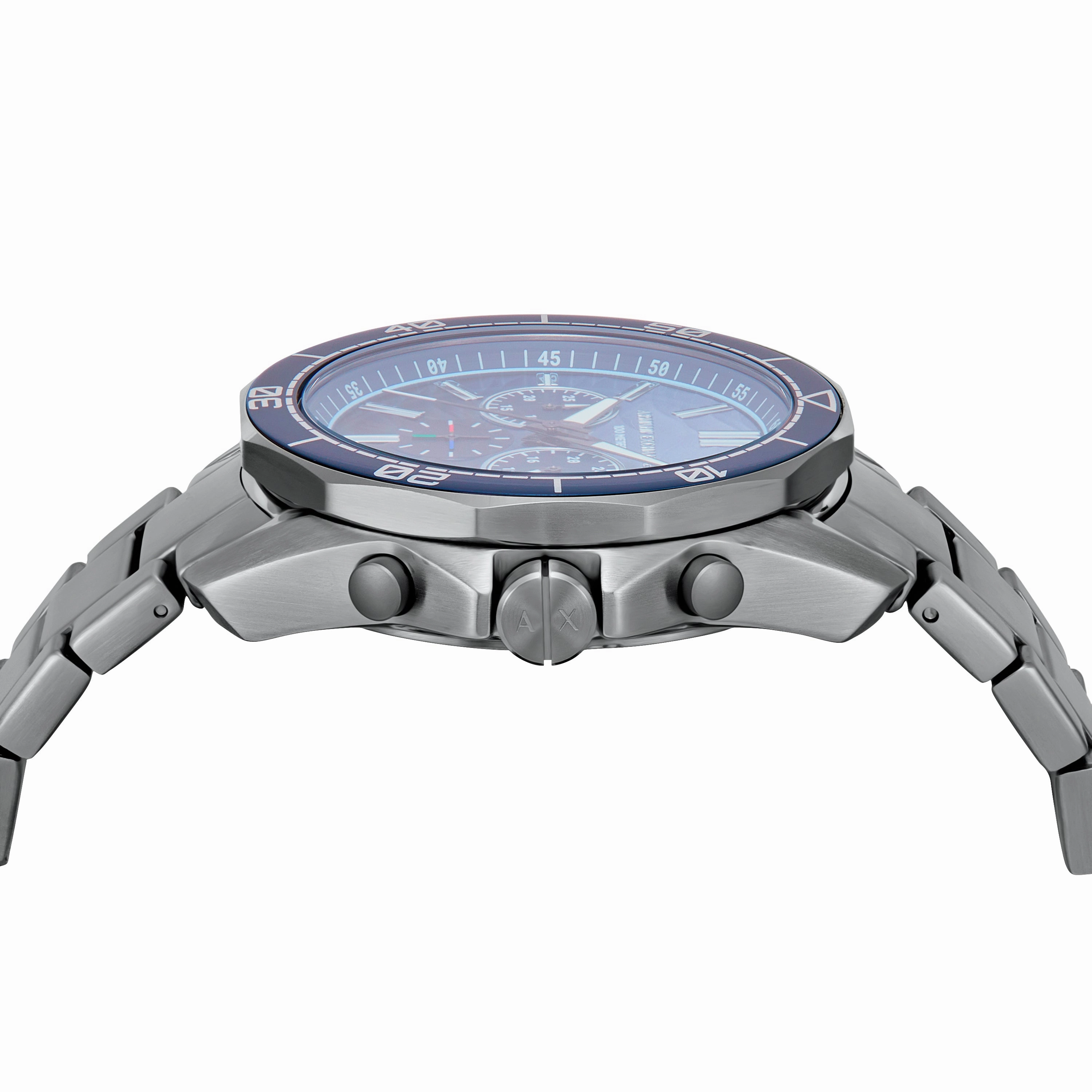 Armani Exchange Chronograph Blue Dial Gunmetal Stainless Steel Watch AX1967