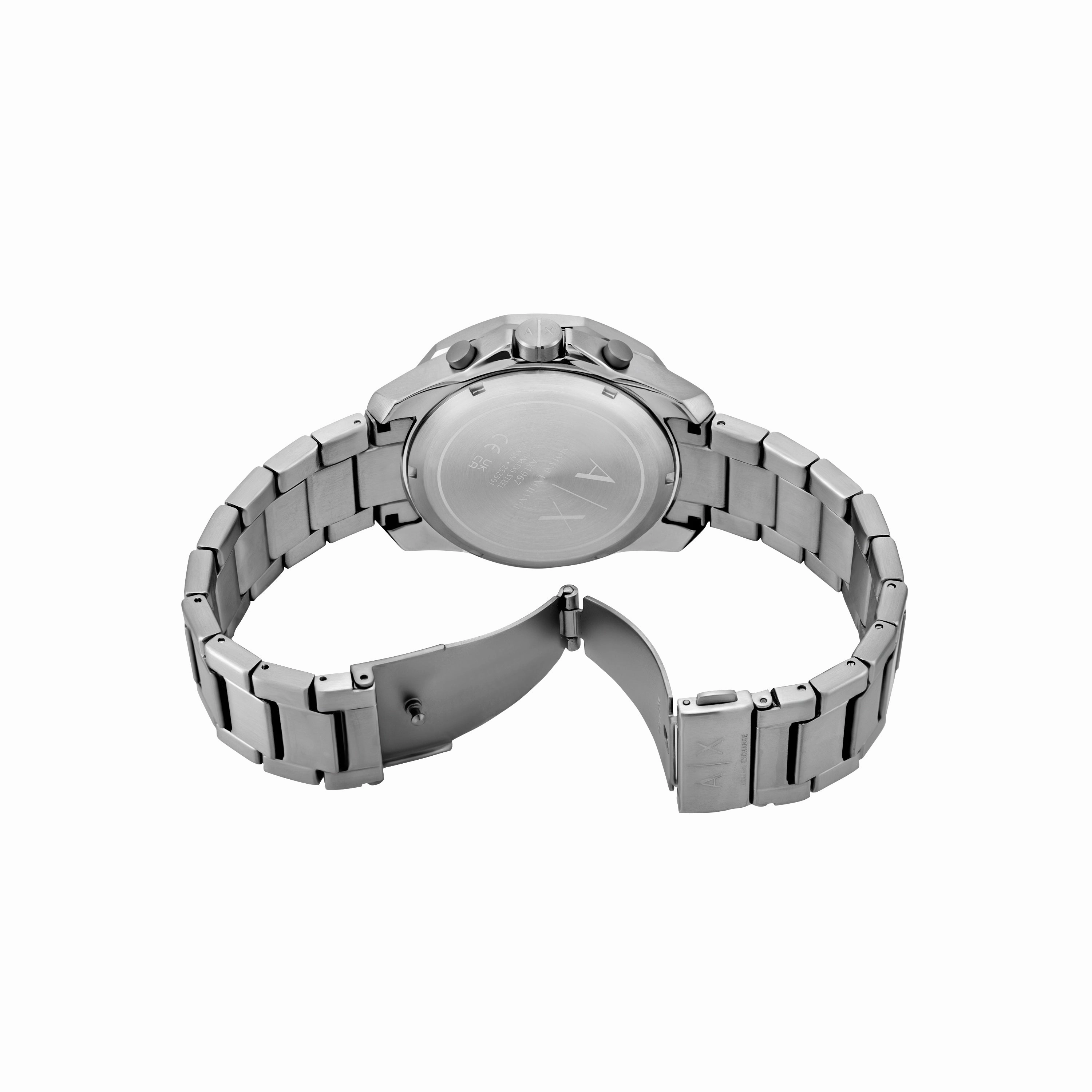 Armani Exchange Chronograph Blue Dial Gunmetal Stainless Steel Watch AX1967