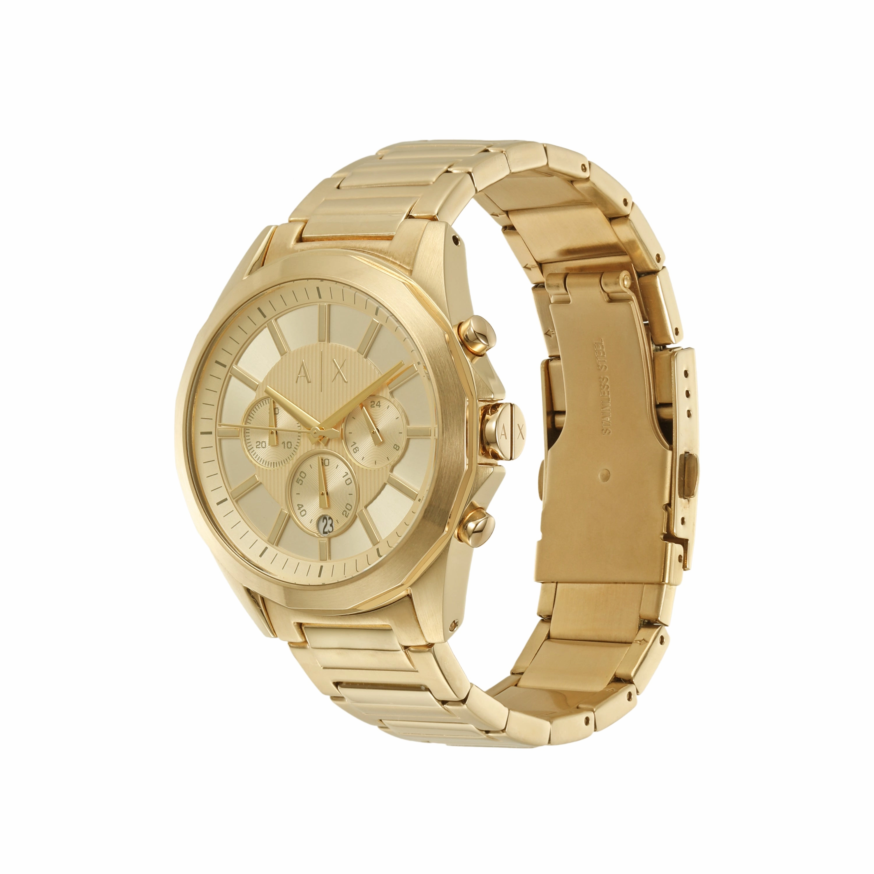 Armani Exchange Drexler Gold Stainless Steel Luxury Watch AX2602