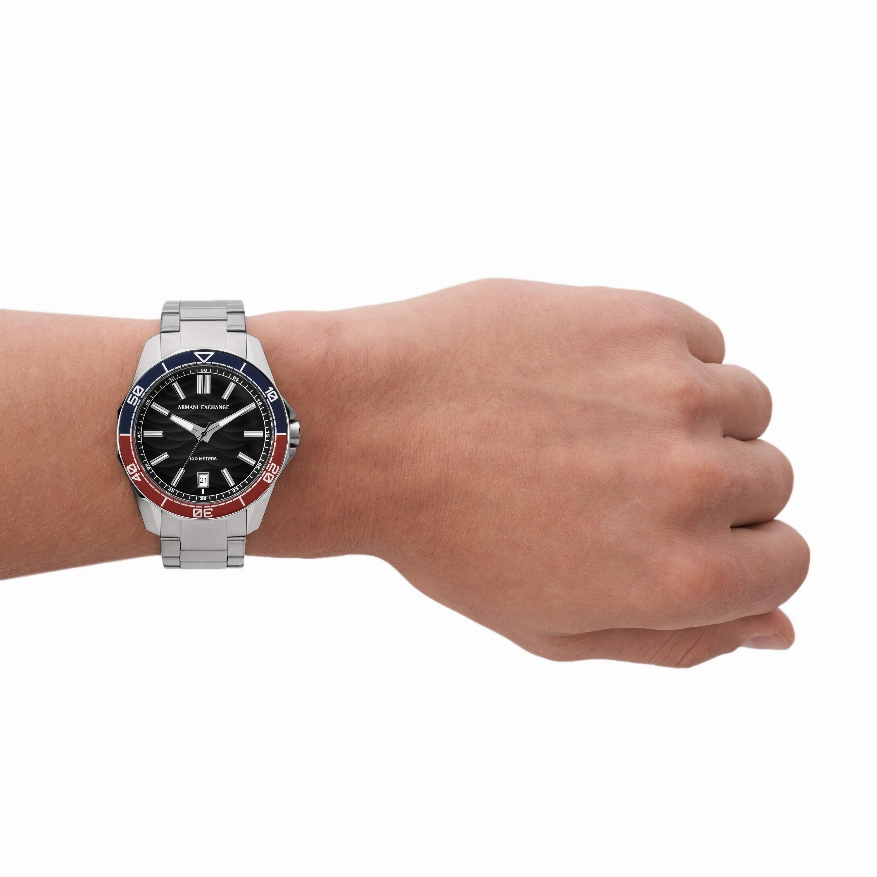 Armani Exchange Silver Tone Analogue Watch AX1955
