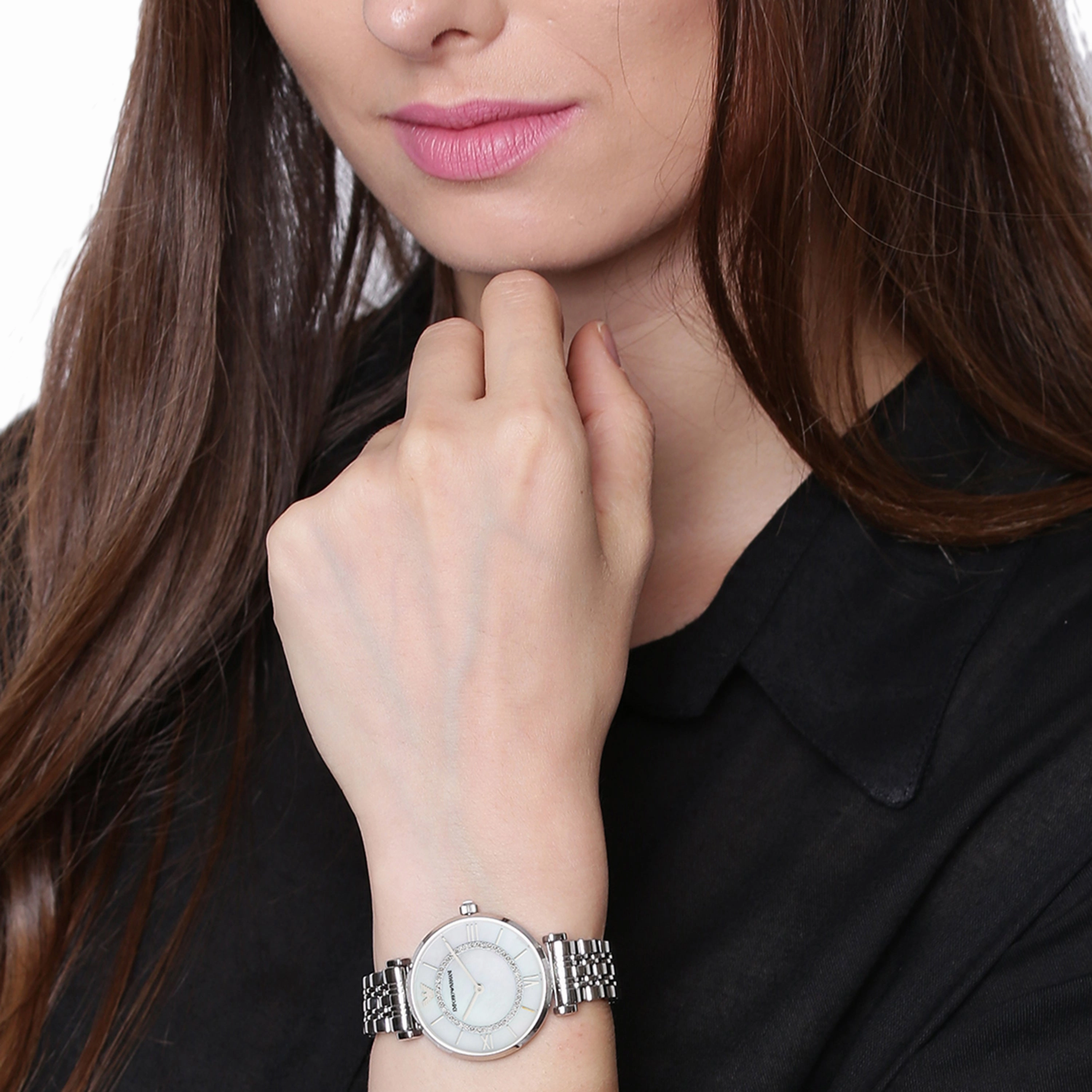 Armani Women's Stainless Steel Watch with Pearl Dial AR1908