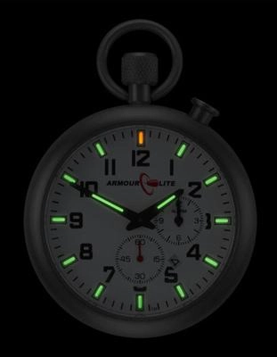 ArmourLite Alarm Clock Pocket Watch With Stand - White Dial - Stainless Steel