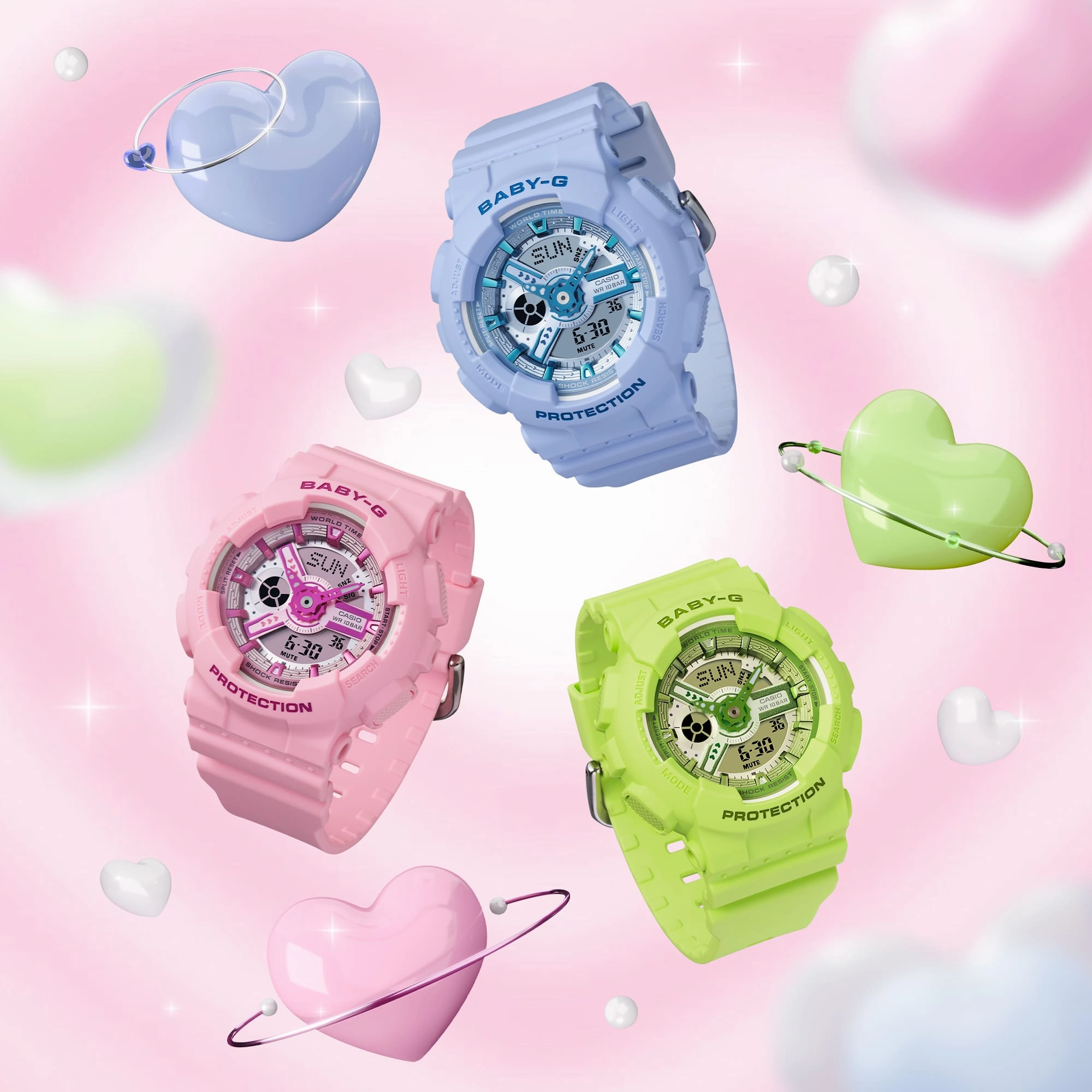 Baby-G 100M Pink Dial Resin Band Watch BA110YK-4A