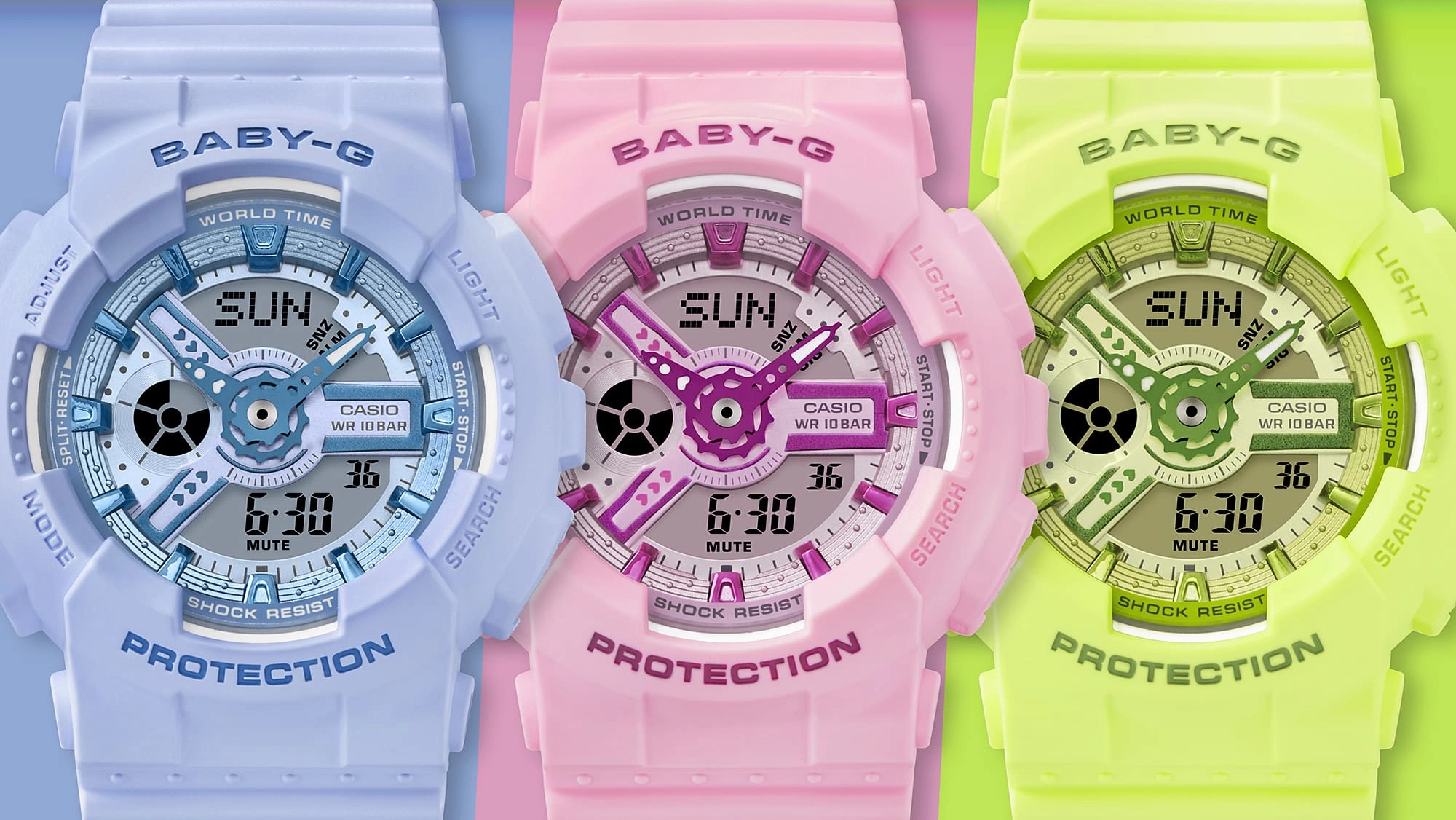 Baby-G 100M Pink Dial Resin Band Watch BA110YK-4A