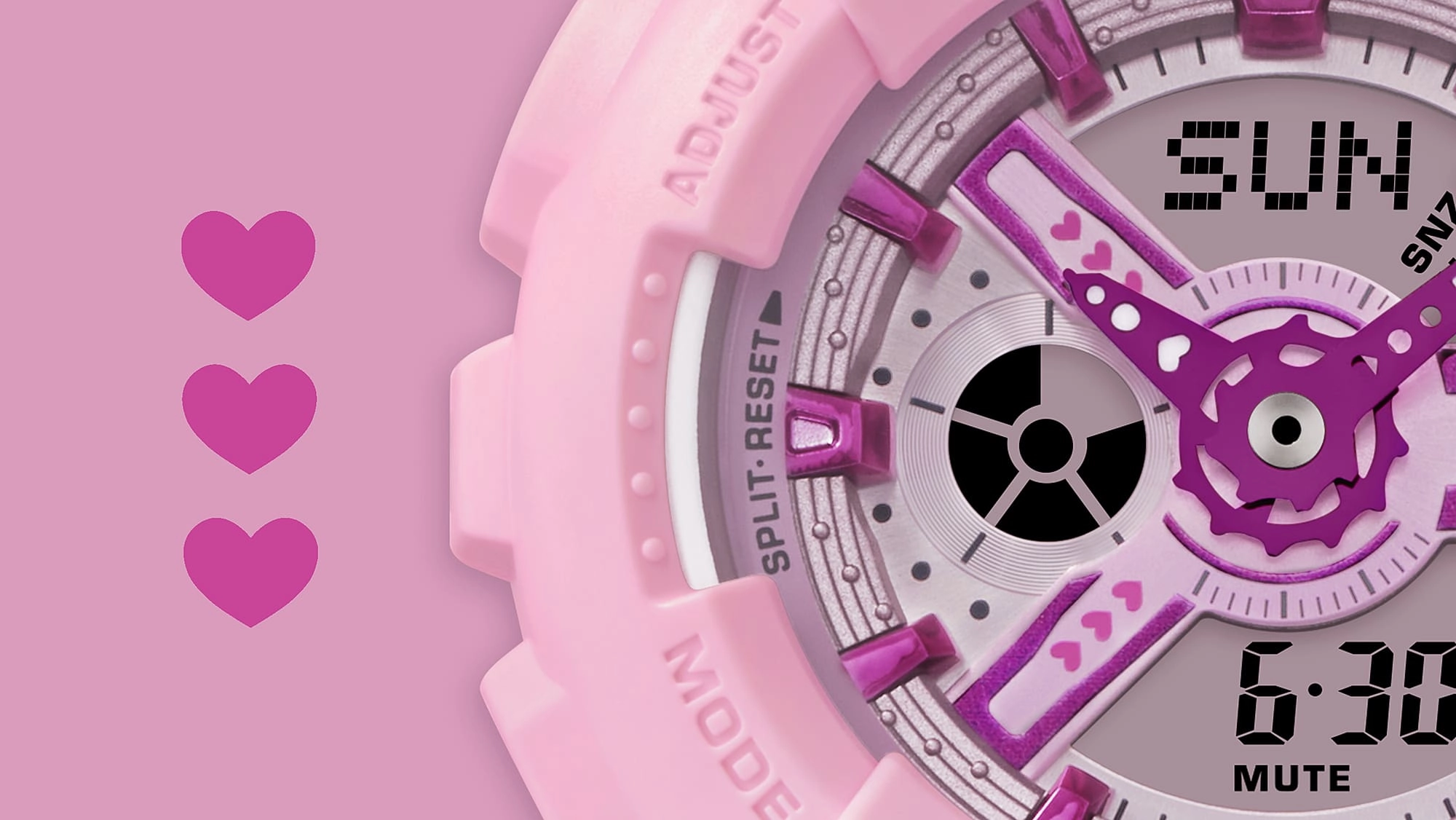 Baby-G 100M Pink Dial Resin Band Watch BA110YK-4A