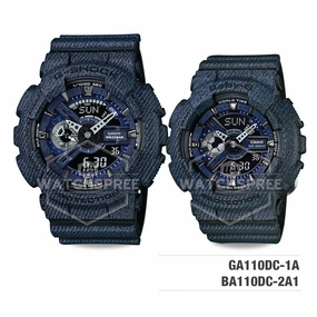 Baby-G & G-Shock Couple Watches BA110DC-2A1-GA110DC-1A