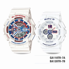 Baby-G & G-Shock Couple Watches BA120TR-7B-GA110TR-7A