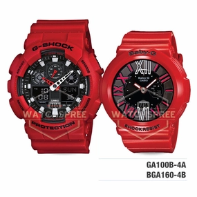Baby-G & G-Shock Couple Watches BGA160-4B-GA100B-4A