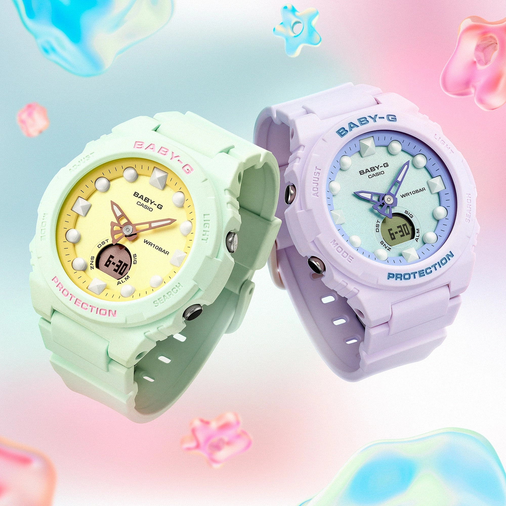 BABY-G DUO Holographic Green Resin Band Watch BGA320FH-3A