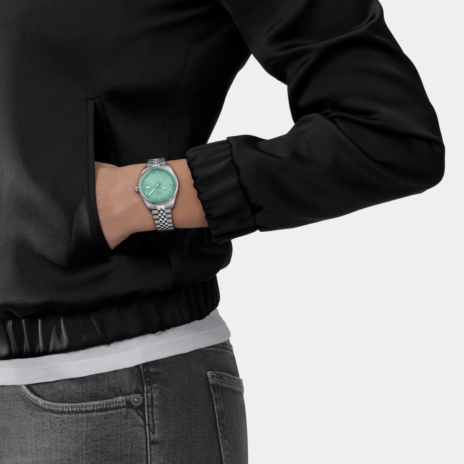 Ballade Women Quartz Light Green Dial Analog Stainless Steel Watch T1562101109100