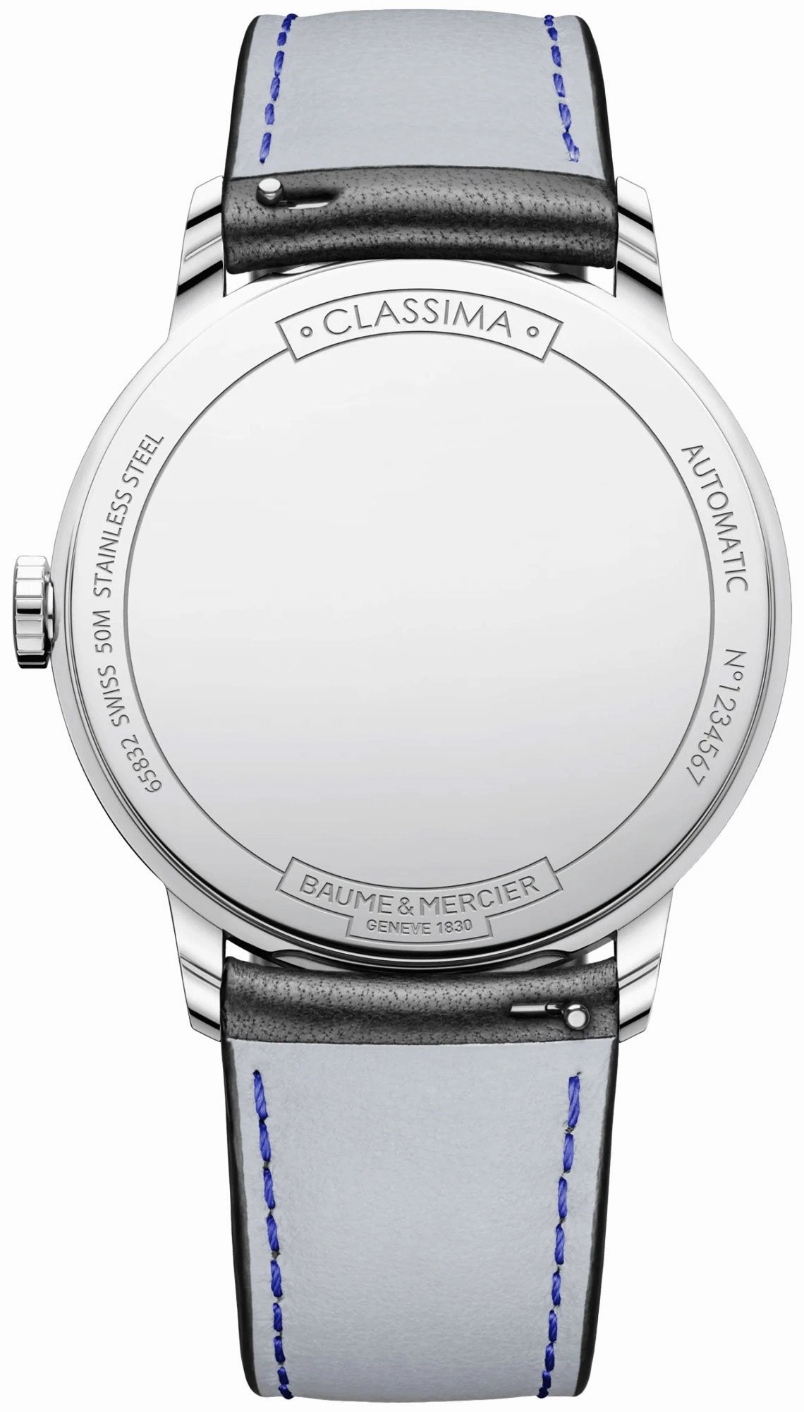 Baume & Mercier Classima Automatic Black Dial Black Leather Strap Date Mens Watch MOA10453