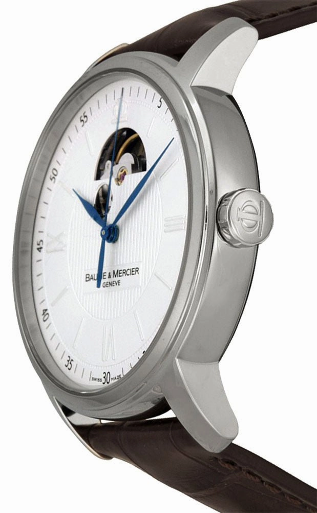 Baume & Mercier Classima Automatic Silver Dial Brown Leather Strap Mens Watch M0A8688