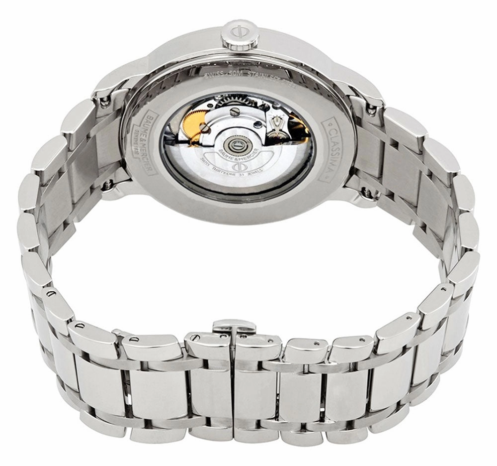 Baume & Mercier Classima Stainless Steel Automatic Blue Dial Date Mens Watch M0A10481
