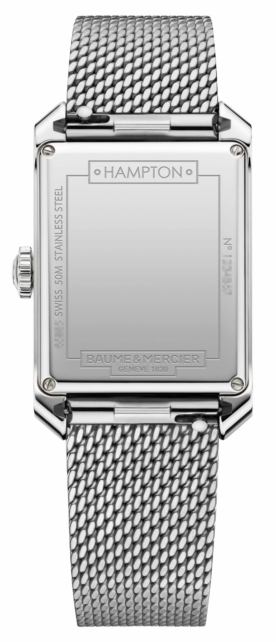 Baume & Mercier Hampton Stainless Steel Mesh Blue Dial Quartz Mens Watch M0A10671