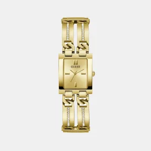 Bejeweled Women Quartz Champagne Dial Analog Recycled Steel Watch GW0668L2