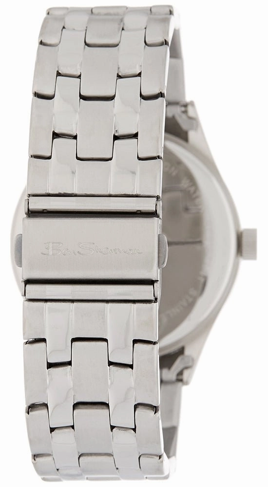 Ben Sherman Stainless Steel Bracelet Mens Watch Gray Dial Silver Hands Calendar Quartz BS103