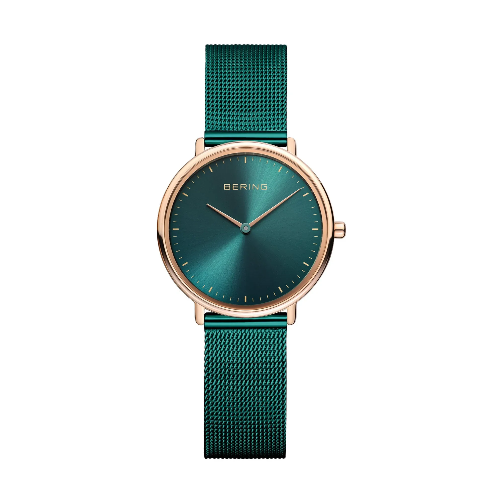 Bering Ultra Slim 27mm Green Milanese Strap Watch