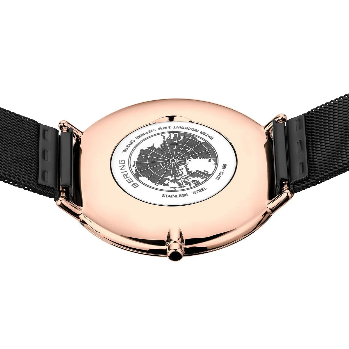 Bering Ultra Slim 39mm Black Milanese Strap Watch