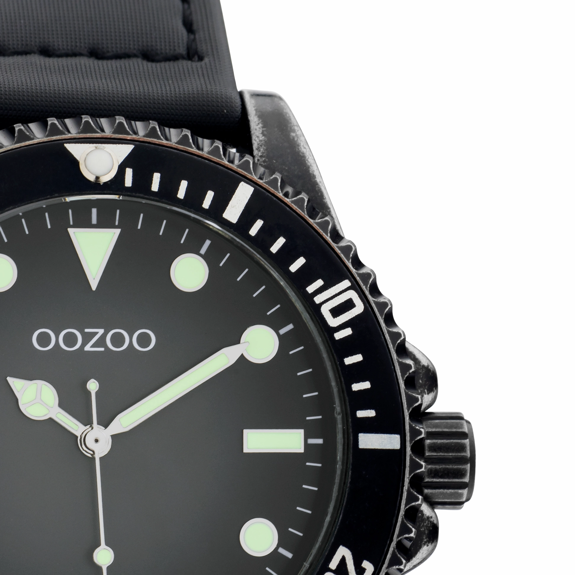 Black OOZOO watch with velcro strap - C11012