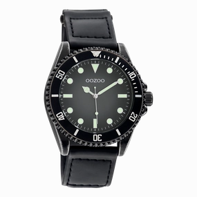 Black OOZOO watch with velcro strap - C11012