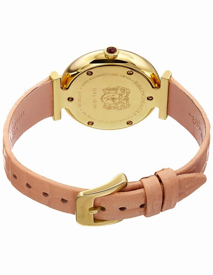 Bruno Magli Womens Miranda Gold-Tone Heritage Watch- Mother of Pearl - Nude