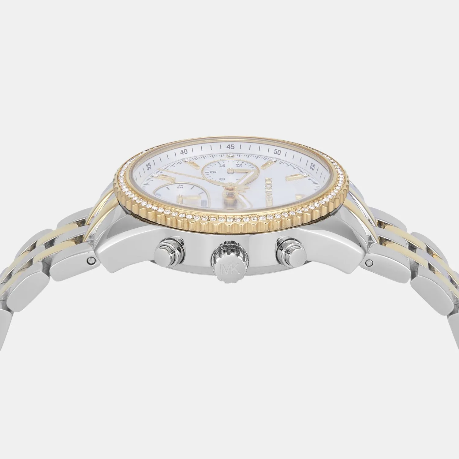 Bryant Women Quartz White Dial Chronograph Stainless Steel Watch MK7532