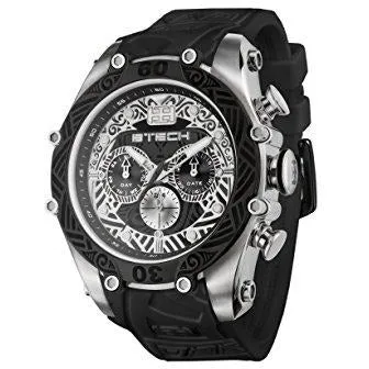 BTECH Unisex Tatto Tribal Analog Multifunction Movement Silicone Strap Band Wrist Watch