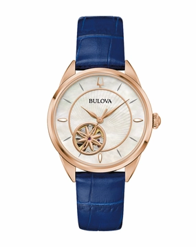 Bulova Classic Sutton White Dial Leather Strap Watch 97L180