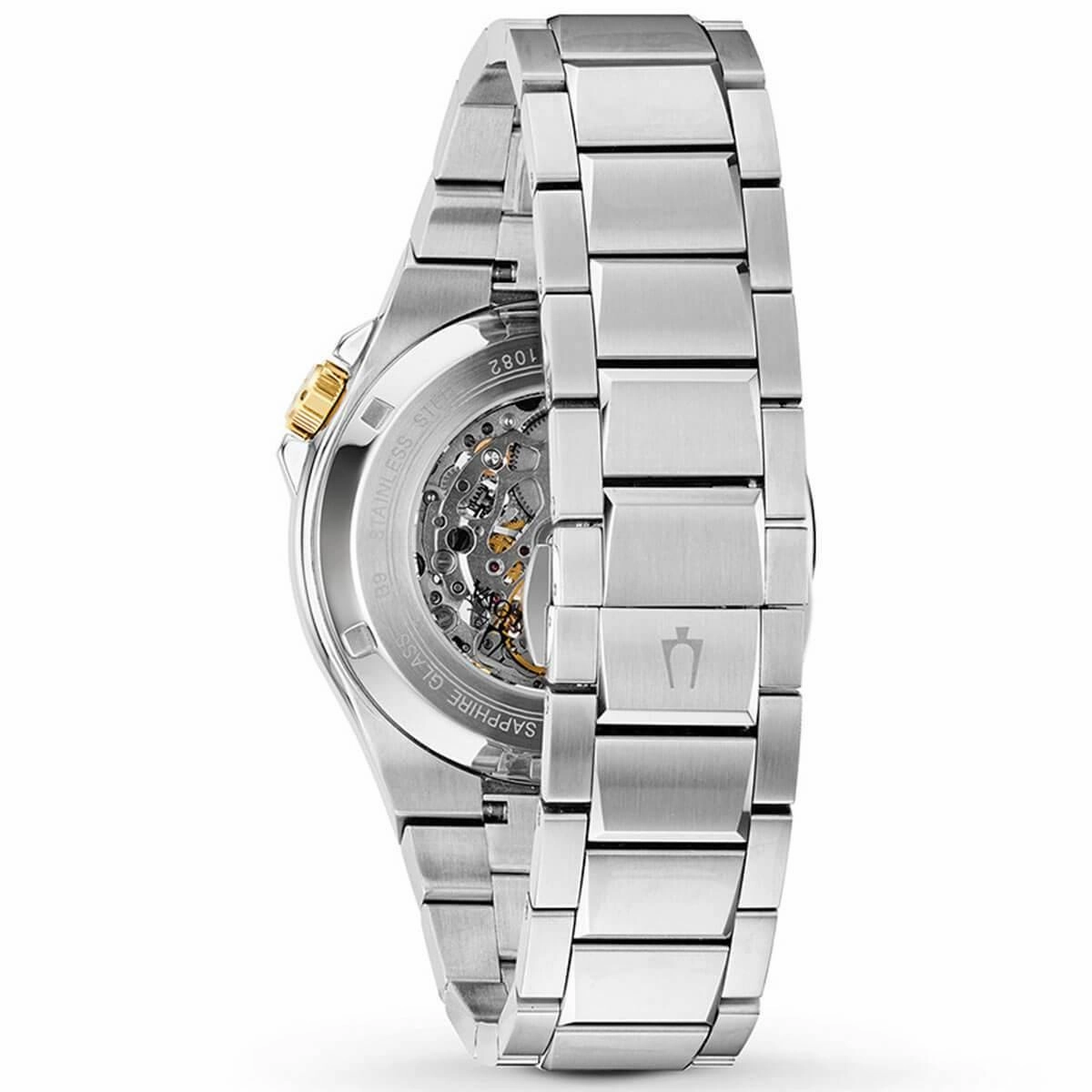 Bulova Men's Automatic Watch - Classic Skeleton Dial Stainless Steel Bracelet | 98A224