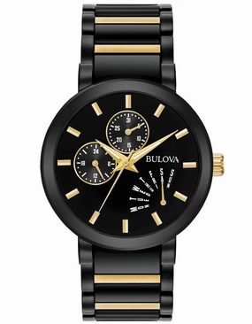 Bulova Mens Classic - Black Stainless Steel - Two-Tone - Bracelet - Day/Date