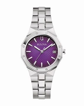 Bulova Prestige Classic Purple Dial Stainless Steel Watch 96M168