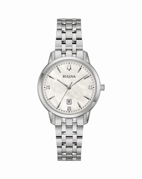 Bulova Timeless Elegance Stainless Steel Womens Watch Model 96P233