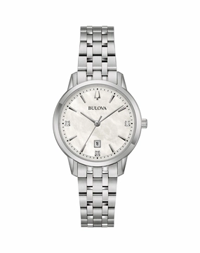 Bulova Timeless Elegance Stainless Steel Womens Watch Model 96P233