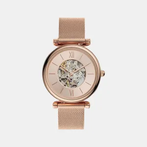 Carlie Women Automatic Rose Gold Dial Analog Stainless Steel Watch ME3175